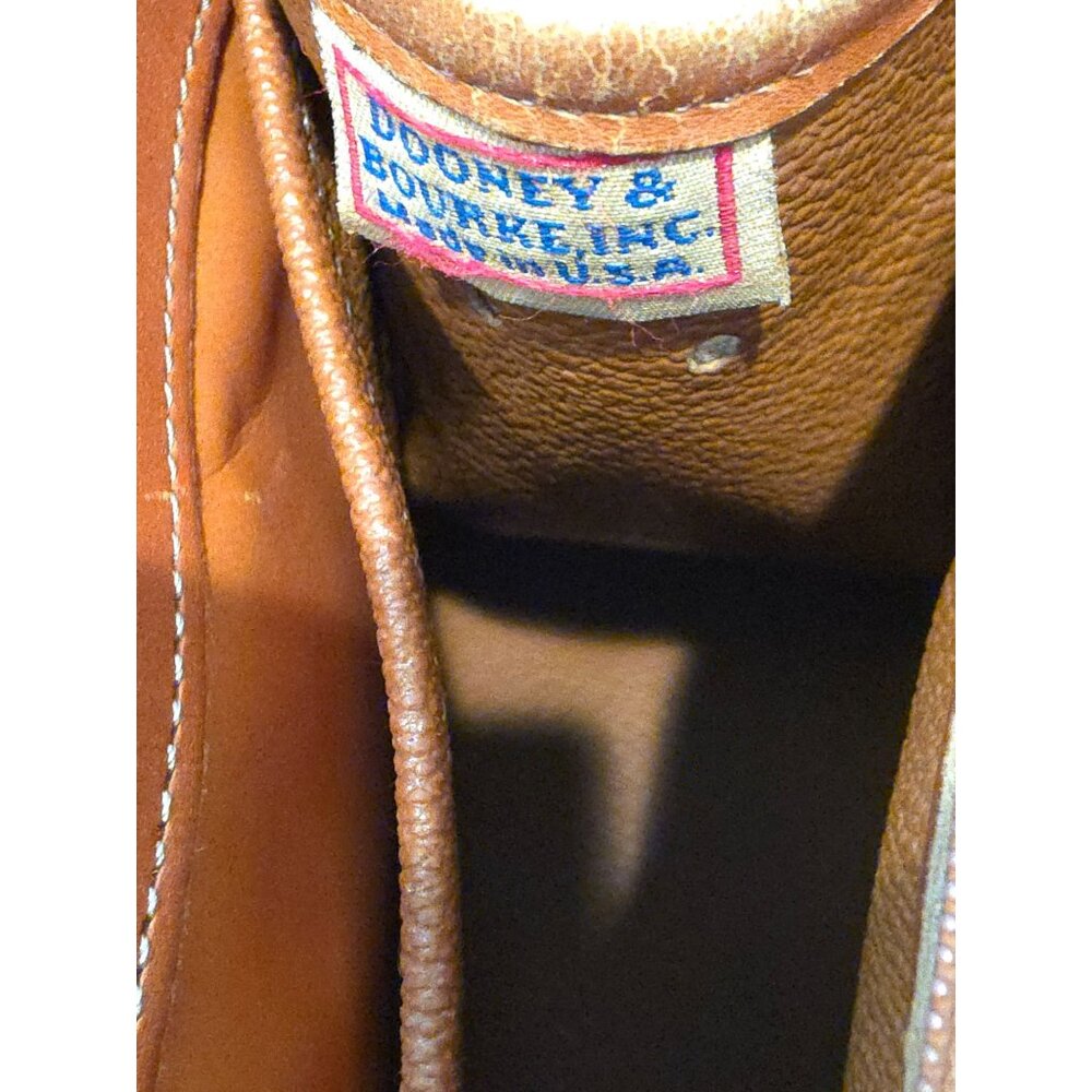 Vintage Dooney & Bourke Pebbled Leather Satchel Handbag - Made In USA - Picture 14 of 16